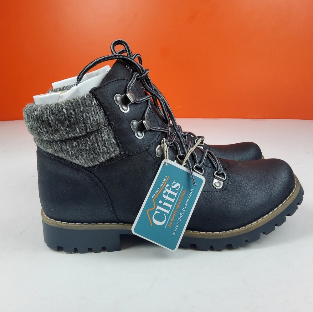 Cliffs by White Mountain Women Ankle High Hiking Boot Black 9.5 New w/Ta…